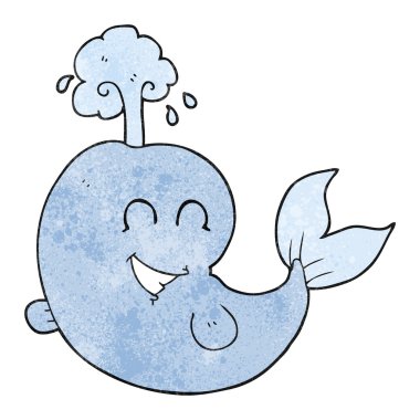 su spouting dokulu karikatür balina