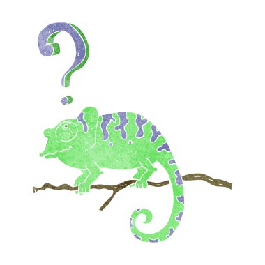 Retro karikatür meraklı bukalemun