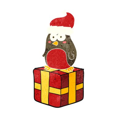 Retro çizgi film robin hediye