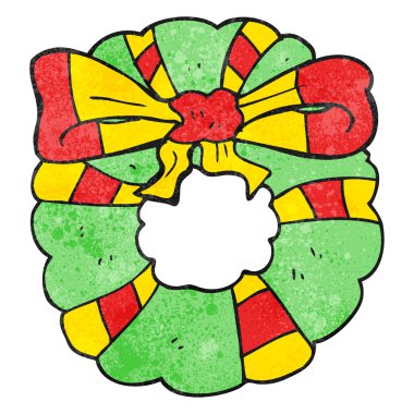 dokulu karikatür Noel çelenk