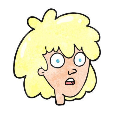 dokulu karikatür kadın yüzü