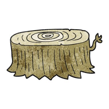 dokulu karikatür ağaç kütüğü