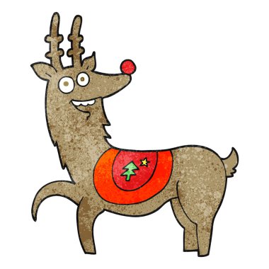 dokulu karikatür Noel reindeer