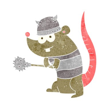 Retro karikatür sıçan savaşçı