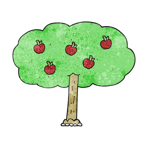 Getextureerde cartoon appelboom — Stockvector