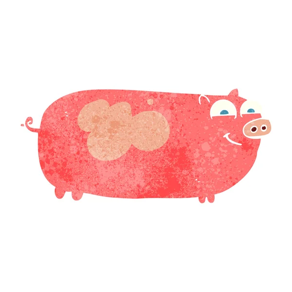 Cerdo de dibujos animados retro — Vector de stock