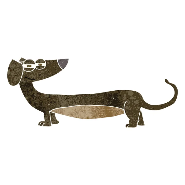 Desenhos animados retro dachshund — Vetor de Stock
