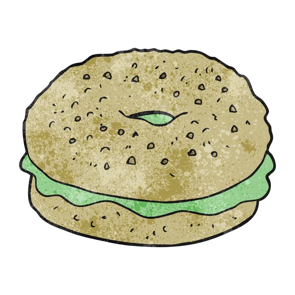 Texturierter Cartoon Bagel — Stockvektor