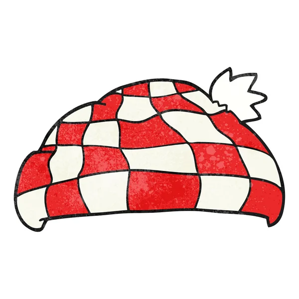テクスチャの漫画チェック帽子 — ストックベクタ