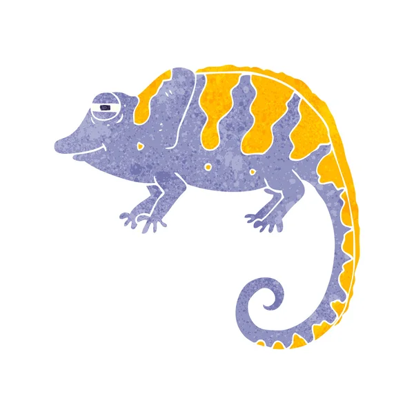 Retro kreslený chameleon — Stockový vektor