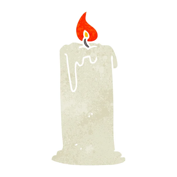 Retro cartoon burning candle — Stock Vector