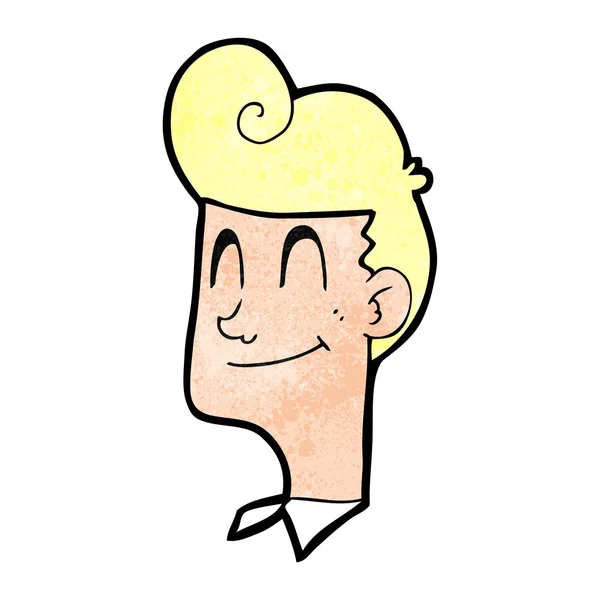 Uśmiechnięty mężczyzna teksturowanej kreskówka — Wektor stockowy