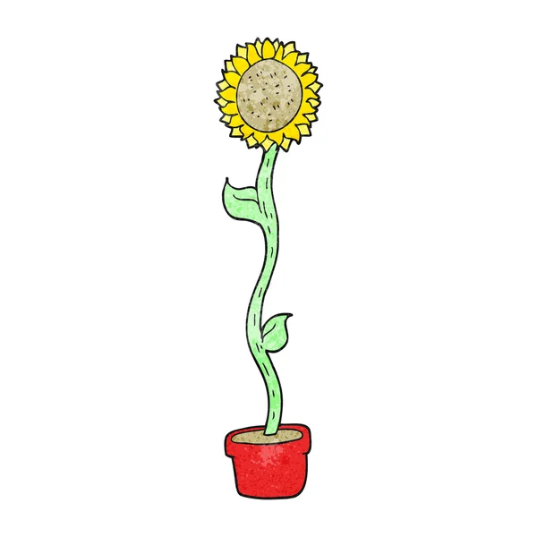 Girasol de dibujos animados texturizados — Vector de stock