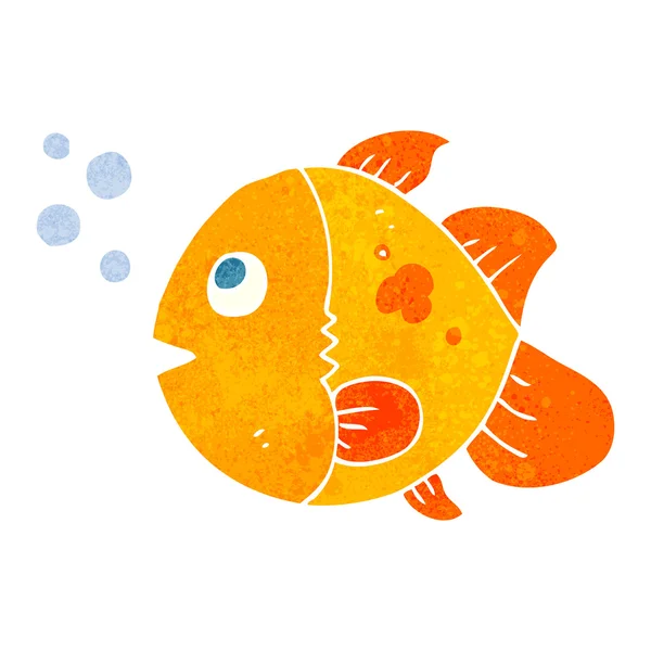 Retro kreslená ryba — Stockový vektor