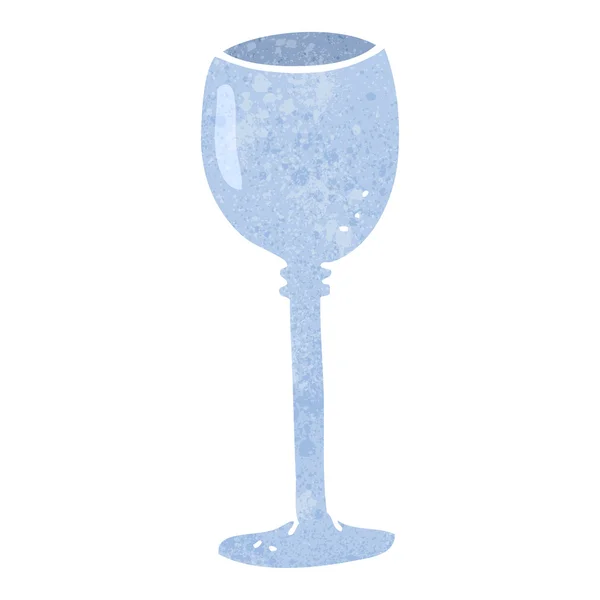 Verre de vin dessin animé rétro — Image vectorielle