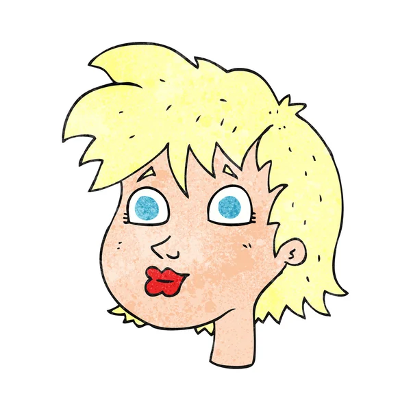 Textured cartoon female face — Stock Vector