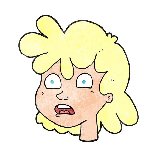 Testurizzato cartoni animati volto femminile — Vettoriale Stock