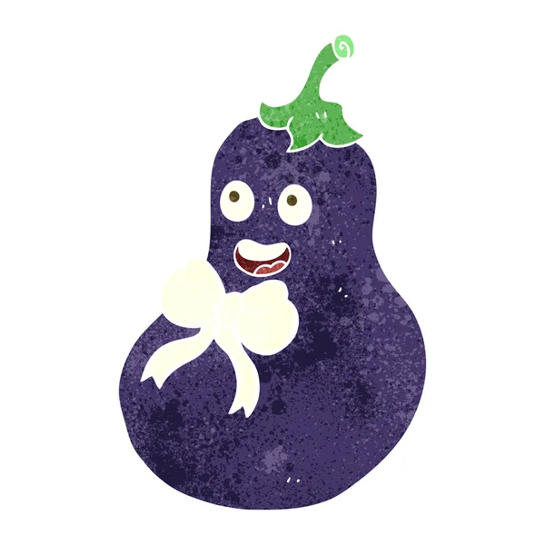 Retro cartoon eggplant — Stock Vector