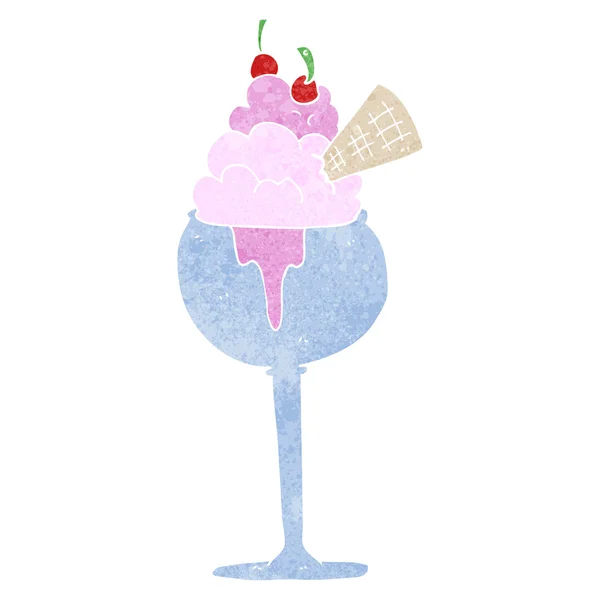 复古卡通片冰淇淋 — 图库矢量图片