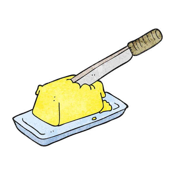 バターにナイフ、織り目加工の漫画 — ストックベクタ