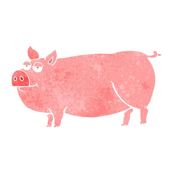 Retro cartoon huge pig — Stock Vector