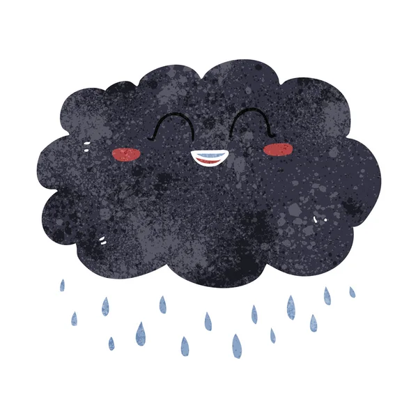 Retro cartoon raincloud — Stock Vector