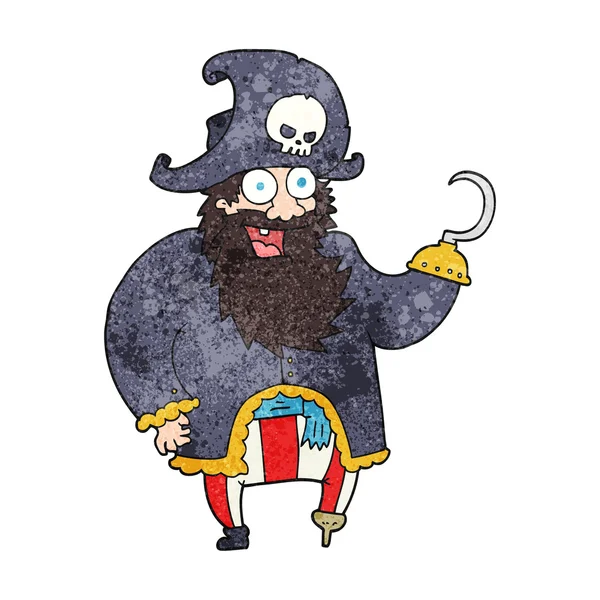 Texturerat cartoon piratkapten — Stock vektor