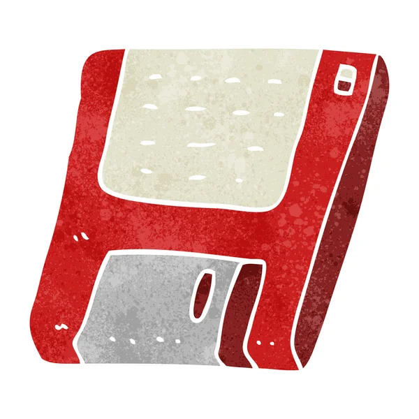 Rétro dessin animé vieux disque d'ordinateur — Image vectorielle