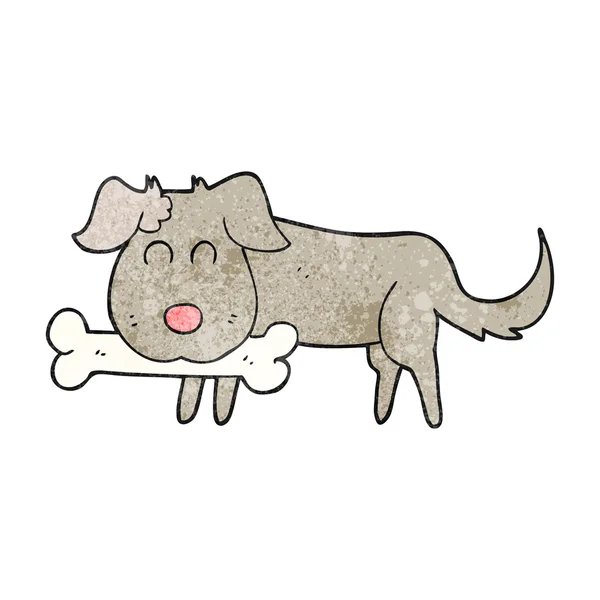 Texturierter Cartoon Hund mit Knochen — Stockvektor