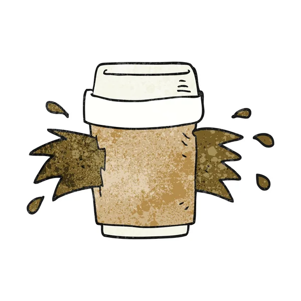 Dokulu karikatür patlayan kahve fincanı — Stok Vektör