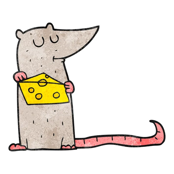 チーズとテクスチャ漫画のマウス — ストックベクタ