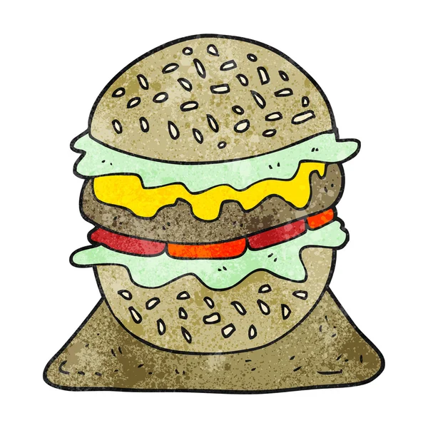 Texturierte Cartoon leckeren Burger — Stockvektor