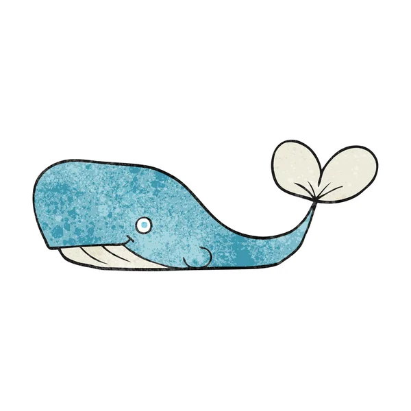 Textured cartoon whale — Stock Vector