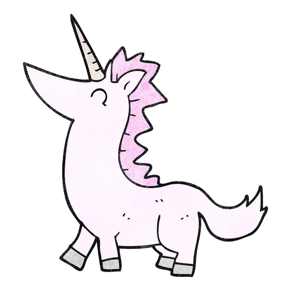 Dessin animé texturé licorne — Image vectorielle