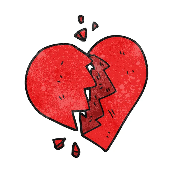 Getextureerde cartoon hart gebroken — Stockvector