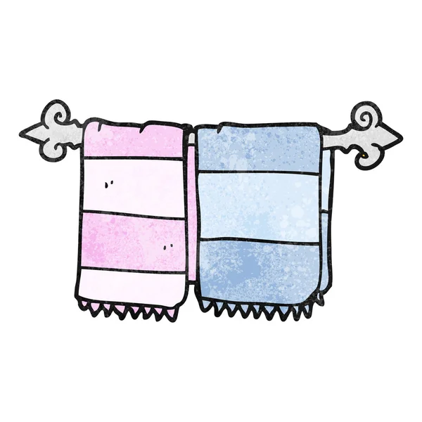 Textured cartoon bathroom towels — Stock Vector