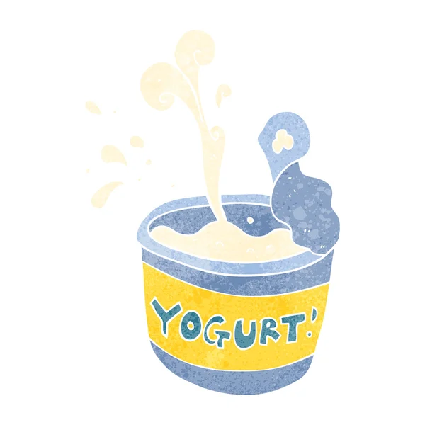 Retro cartoon yoghurt — Stockvector