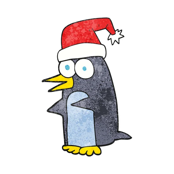 Teksturowane kreskówka Boże Narodzenie Pingwin — Wektor stockowy
