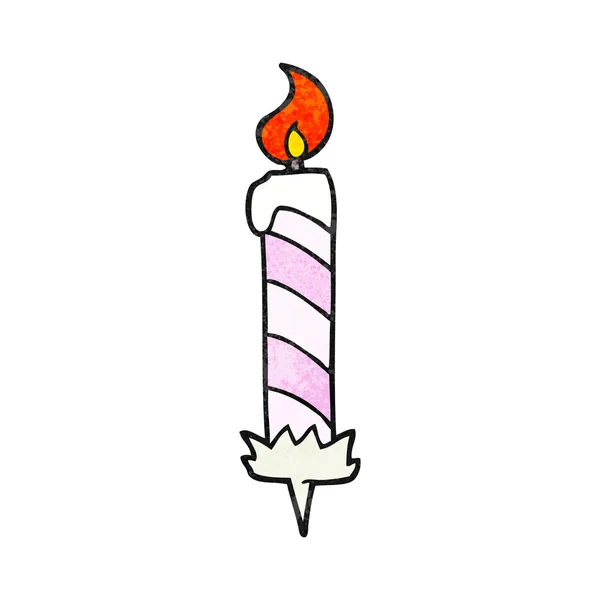 Bougie de gâteau d'anniversaire de dessin animé texturé — Image vectorielle