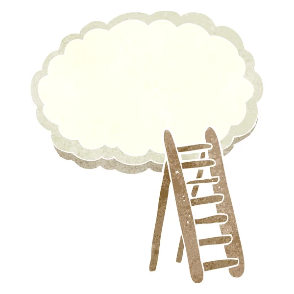 Retro cartoon ladder naar de hemel — Stockvector