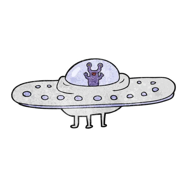 Soucoupe volante de dessin animé texturé — Image vectorielle