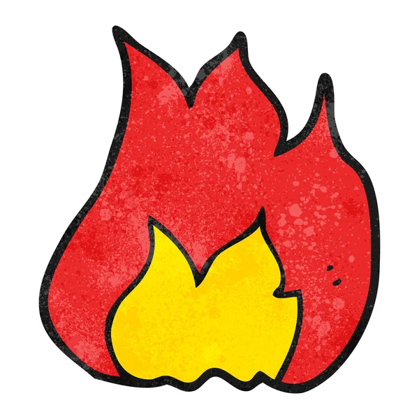 Texturiertes Cartoon Feuer Symbol — Stockvektor