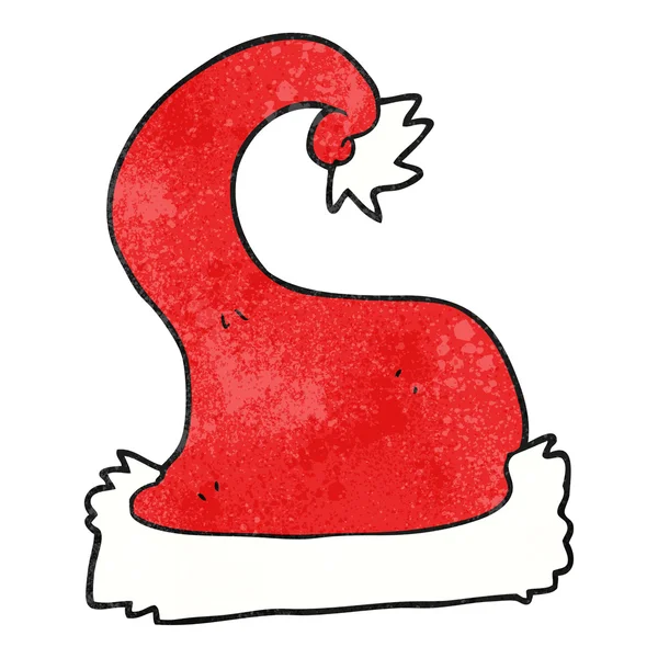 Texturierte Cartoon Weihnachtsmann Hut — Stockvektor