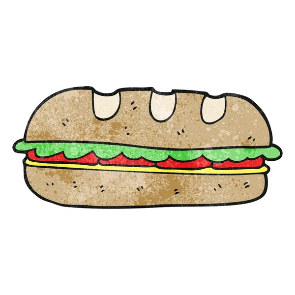 Dessin animé texturé énorme sandwich — Image vectorielle