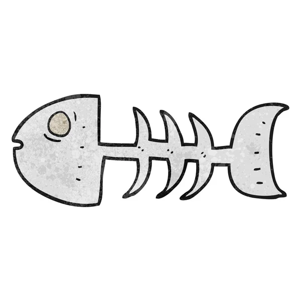 Huesos de pescado de dibujos animados texturizados — Vector de stock