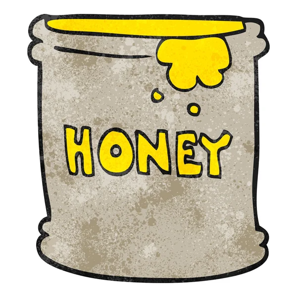 Getextureerde cartoon honing pot — Stockvector