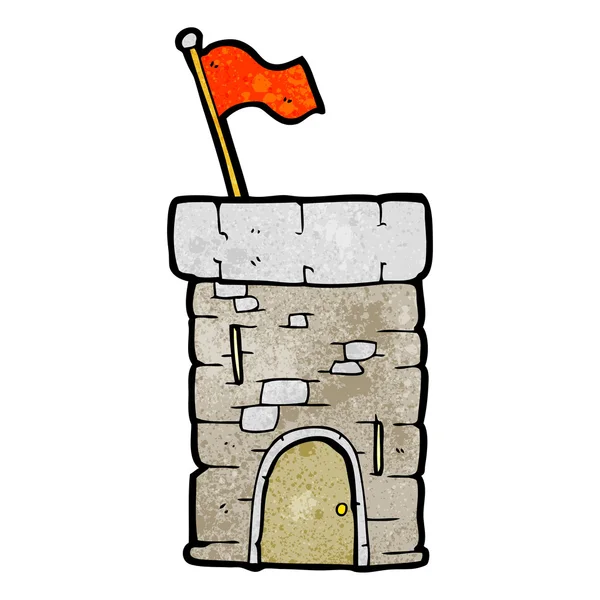 Dessin animé texturé vieille tour de château — Image vectorielle