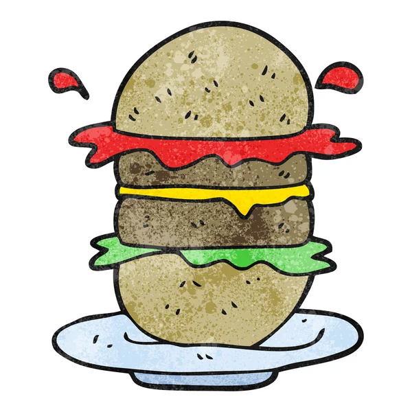 Textured cartoon burger — Stock Vector