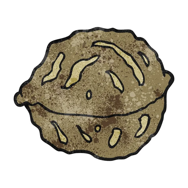 Textured cartoon walnut in shell — Stock Vector