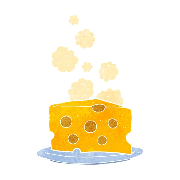 Ретро-мультяшный сыр — стоковый вектор